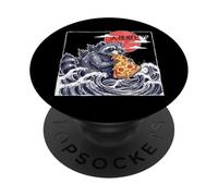 Gigante Raccoon Kaiju Mangiare Pizza PopSockets PopGrip Adesivo