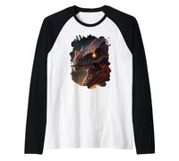 Gigante sputafuoco Il temibile Dinosauro Maglia con Maniche Raglan