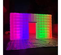 Gigante tenda gonfiabile portatile illuminata a LED per feste, discoteca, cubo da discoteca (5 x 5 m con ventilatore)