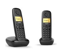 Gigaset - A170 Duo. Facile Da Usare Doppia Telefono Cordless Digitale Con Display Illuminato E Apparecchi Acustici-compatibile (confezione Da 2) Nero
