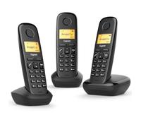 Gigaset A170 Trio - Tre Telefoni DECT Wireless - Display grafico illuminato - Facile da usare - Installazione semplice, Nero [Versione Italiana]