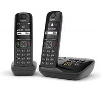 Gigaset AS690A Duo - Telefono fisso senza fili con segreteria telefonica - 2 telefoni - Nero [Versione Italiana]