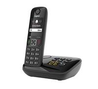 Gigaset AS690A - Schnurloses Telefon mit Anrufbeantworter - DECT-Telefon mit Freisprechfunktion, großes Display und großen Tasten - Festnetztelefon, schwarz