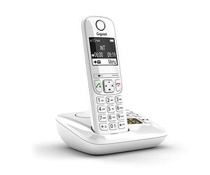 Gigaset AS690A - Telefono fisso wireless con segreteria telefonica, ampio display retroilluminato per un display ultra leggibile, funzione blocco chiamate, colore: bianco [versione francese]