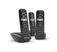 Gigaset AS690A Trio - 3 telefoni DECT wireless con segreteria telefonica - schermo ad alto contrasto - eccellente qualità audio - profili audio regolabili - funzione vivavoce - protezione chiamata,