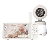 Gigaset Baby 700 Connected - Video baby phone con touch screen Full HD da 5,5" - Trasmissione sicura FHSS e WLAN - Lunga durata della batteria - App a grande portata di mano, bianco crema/grigio caldo