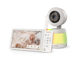 Gigaset BABY 700 Connected - Videocamera per bambini con touchscreen Full HD da 5,5" - Trasmissione sicura FHSS e WLAN-lunga durata della batteria-con app, Cream White/Warm [Versione Italiana]