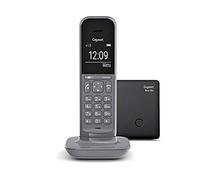 Gigaset CL390A - Téléphone Fixe sans Fil au design Moderne avec Répondeur Intégré au Combiné, Grand écran Rétro-Éclairé, fonctions Mains Libres et Blocage D'appels - Gris Anthracite
