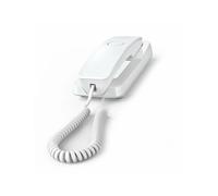 Gigaset DESK 200 - Telefono a Filo Compatto da tavolo o parete - Selezione DTMF o a Impulsi Regolabile, Bianco [Versione Italiana]
