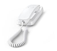 Gigaset DESK 200 - Telefono a Filo Compatto da tavolo o parete - Selezione DTMF o a Impulsi Regolabile, Bianco [Versione Italiana]