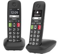 Gigaset Telefono Cordless DUO DECT 150 Voci in Rubrica Vivavoce ID Chiamata colore Nero - E290 Duo