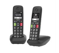 Gigaset Telefono Cordless DUO DECT 150 Voci in Rubrica Vivavoce ID Chiamata colore Nero - E290 Duo