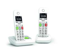 Gigaset E290A Duo - Telefono Fisso Senza Fili Bianco con Risponditore Integrato, 2 Combinati con Grande Schermo Retroilluminato, Tasti larghi, Funzione Blocco Chiamate [Versione Italiano]