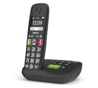 Gigaset E290A Telefono Portatile con Suonerie Forti, Numeri Grandi e Audio Potenziato, con Segreteria, Vivavoce con Volume Regolabile, Nero, Versione Italiana