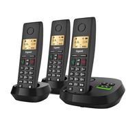 Gigaset PURE 220A Trio - 3 Telefoni Cordless DECT con Segreteria Telefonica - Blocco Chiamate e Funzione Vivavoce - 80 contatti, nero antracite [Compatibile in DE, IT, FR, NL, BE, CHE, AUT]