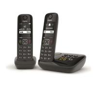 Gigaset - Telefono Cordless Duo Dect Nero Con Segreteria Telefonica - As690aduonoir
