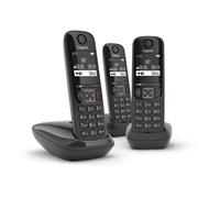 Gigaset Telefono DECT AS690 Trio Nero con Vivavoce e 3 Cornette