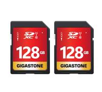 GIGASTONE 128GB Scheda SD confezione da 2 SDXC UHS-I U1 Classe 10 ad alta velocità, ideale per video in Full HD Compatibile con fotocamere digitali Canon, Nikon, Sony, Panasonic Formato SD standard