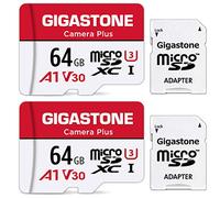 Gigastone 2 schede micro SD da 64 GB con 2 adattatori SD + 2 mini custodie, fotocamera Plus, registrazione video 4K, alta velocità 95 MB/s, compatibile con Nintendo Switch, MicroSDXC UHS-I A1 V30 U3