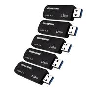 Gigastone Chiavetta USB 128 GB Set da 5, Z30 USB 3.2 Gen 1 Professional Serie, Senza cappuccio con design retrattile, compatibile con interfaccia USB 2.0 / USB 3.0 / USB 3.1