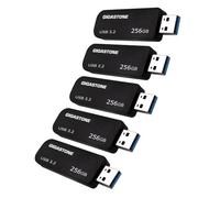 Gigastone Chiavetta USB 256 GB Set da 5, Z30 USB 3.2 Gen 1 Professional Serie, Senza cappuccio con design retrattile, compatibile con interfaccia USB 2.0 / USB 3.0 / USB 3.1
