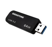 Gigastone - Chiavetta USB 3.0 da 64 GB, senza cappuccio con design retrattile, stile fibra di carbonio, prestazioni affidabili e durevole