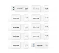 Gigastone Chiavetta USB 64 GB Set da 10, Z60 USB 3.2 Gen 1 Serie, R/W 100/60 MB/s alta velocità, Senza cappuccio con design retrattile, compatibile con interfaccia USB 2.0 / USB 3.0 / USB 3.1