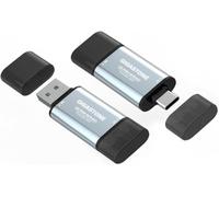 Gigastone Duo Go USB-A+C 1TB (2 pezzi) Dual External Portable SSD 500MB/s Superficie Lucida, Supporta Apple 4K 60fps ProRes HDR Registrazione Video USB3.2 Gen 2 per iPhone 16 PS5 Mac iPad Laptop