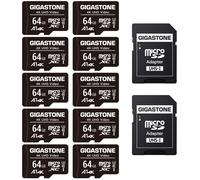GIGASTONE Micro SD 64 GB, Set da 10, A1 U3 4K, per Telefono Fotocamere Videocame