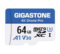 GIGASTONE Micro SD Card 64 GB, 4K Drone Pro, MicroSDXC per Wyze Cam, Telecamera di sicurezza, Drone DJI o Action Cam, Registrazione video 4K, UHS-I U3 A1 V30, 95 MB/s, con adattatore