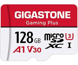 Gigastone, scheda di memoria Micro SD da 128 GB, Gaming Plus, scheda di memoria MicroSDXC per Nintendo Switch, Wyze, GoPro, Dash Cam, telecamera di sicurezza, registrazione video 4K, UHS-I A1 U3 V30
