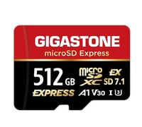 GIGASTONE Scheda di memoria MicroSDXC Express da 512 GB, velocità fino a R/W 880/650MB/s, compatibile con Nintendo Switch 2, fotocamera professionale, A1 V30 U3, con adattatore e lettore di schede di