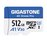 GIGASTONE Scheda Micro SD 512 GB, 4K Drone Pro, MicroSDXC per Wyze Cam, videocamera di sicurezza, DJI Drone o Action Cam, registrazione video 4K, UHS-I U3 A1 V30, 100 MB/s, con adattatore