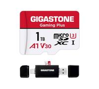 GIGASTONE scheda micro SD da 1 TB con lettore di schede USB tipo C, Gaming Plus, scheda di memoria MicroSDXC per Nintendo Switch 1, registrazione video 4K, UHS-I A1 U3 V30 C10, fino a 150 MB/s