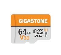 GIGASTONE Scheda Micro SD da 64 GB, registrazione video V30 4K, sorveglianza, telecamera di sicurezza, dash cam, drone, scheda di memoria microSDXC da 95 MB/s UHS-I classe 10, con adattatore