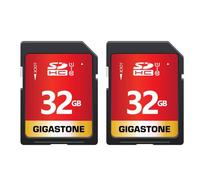 GIGASTONE Scheda SD 32 GB, Set da 2, 2 custodie mini, Scheda Memoria SDHC 32GB 2 Pezzi, Velocità di Lettura Fino a 80 MB/sec, Classe 10 U1 UHS-I, Specialmente per Fotocamere Telecamera PC DSLR