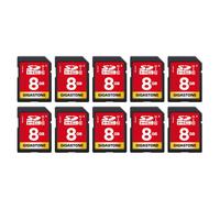 GIGASTONE Scheda SD 8GB, Set da 10, Scheda Memoria SDHC 8 GB 10 Pezzi, Velocità di Lettura Fino a 80 MB/sec, Classe 10 U1 UHS-I, Specialmente per Fotocamere Videocamera Telecamera PC DSLR