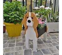 GiGAWOOD Vaso per piante per cani, vaso per fiori a forma di animale, per decorazione da giardino, contenitore per cani, fioriera fatta a mano, per giardino, cactus, ufficio, casa, regalo (beagle)