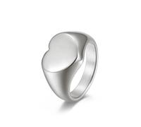 GIGB PBDK Anello con sigillo a forma di cuore in oro spesso, per donne e uomini, minimalista, delicato, lucido, dichiarazione di amore e promessa, alla moda, anelli a forma di cuore per San Valentino