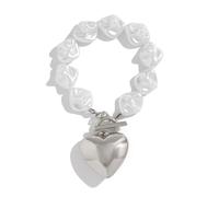 GIGB PBDK Bracciale a dondolo a forma di cuore con perle barocche da donna alla moda regolabile oro irregolare amore braccialetti personalizzati OT Y2k gioielli con ciondoli grande, lega senza pietra