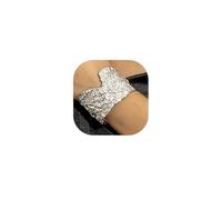 GIGB PBDK Bracciale rigido irregolare in oro 18 carati, da donna, con pieghe esagerate, non si ossida, regalo unico per feste, Large, Lega, lega.