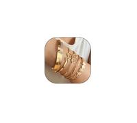 GIGB PBDK Braccialetti d'oro per le donne impilabili a strati cuore fiore nodo cubano braccialetto braccialetto regolabile vintage stella cerchio sfera aperto braccialetto gioielli regali, Adjustable