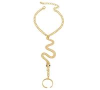 GIGB PBDK Braccialetto a serpente da donna, con ciondolo a forma di mano di schiavo, braccialetto alla moda con anello di reputazione, gioielli a serpente accessori per Halloween, Large, Lega, lega.
