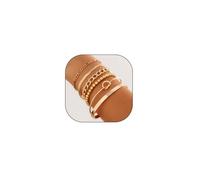 GIGB PBDK Bracciali d'oro per le donne impilabili perline nodo amore braccialetto pacchetto regolabile vintage serpente graffetta catena braccialetti alla moda gioielli di compleanno regali, Large