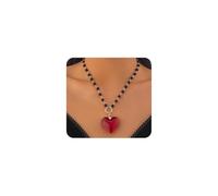 GIGB PBDK Collana con ciondolo a forma di cuore in cristallo gotico per le donne personalizzato gotico Y2k nero perline amore girocollo collana cuore esagerato gioielli strega Halloween, Large