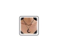 GIGB PBDK Collana gotica a strati con ciondolo a forma di luna nera, da donna, vintage, regolabile, grande girocollo a mezzaluna, collana gotica celeste per feste in costume, Large, Metallo, Nessuna