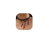 GIGB PBDK Collana gotica con nappa di cristallo di sangue per le donne vintage multistrato rossa ciondolo a goccia girocollo collana esagerata vampiro accessori per feste di Halloween, Large, Metallo