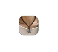 GIGB PBDK Collana in velluto con stella in stile bohémien occidentale da donna intrecciata a mano vintage grande ciondolo a forma di stella in pelle scamosciata girocollo minimalista con stella