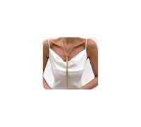 GIGB PBDK Collana lunga in oro Lariat da donna, collana girocollo grande per il corpo, collana alla moda da spiaggia, accessorio estetico per gioielli da sposa, Large, Lega di acciaio, Nessuna pietra