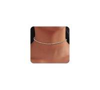 GIGB PBDK Delicata collana girocollo tennis da donna, placcata in oro scintillante, con strass, alla moda, con zirconia cubica, gioielli da sposa, accessori regalo, Large, Lega di acciaio, Nessuna